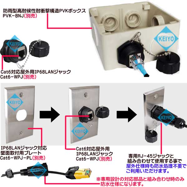 Cat5e-100M(WPC)【カテゴリー5仕様高耐候屋外用キャップ付LANケーブル100m】
