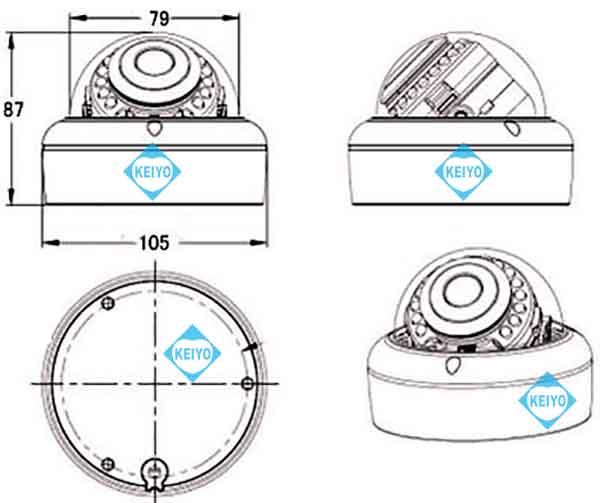 ASC-AHD1080D【AHD248万画素屋外防雨型赤外線付ドーム型カメラ】