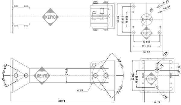 PTP-300【300mmタイプハウジング用天吊ブラケット】