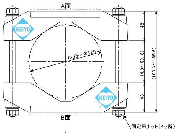 SFP-3【65-120mmポール対応アルミダイキャスト製ポール取付金具】