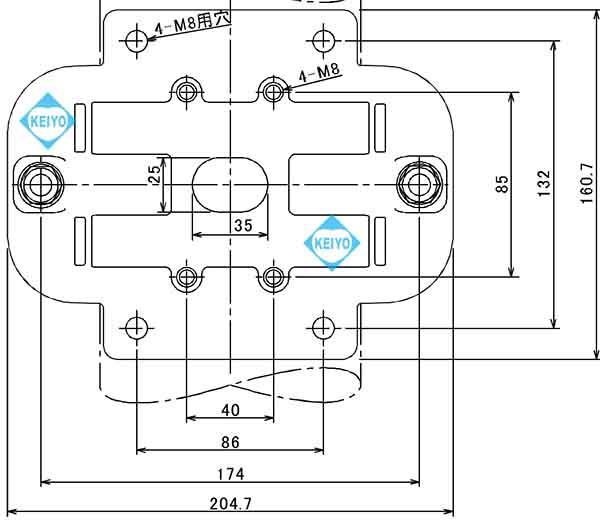 SFP-3【65-120mmポール対応アルミダイキャスト製ポール取付金具】