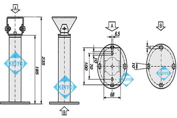 THC-B4(WFWCA)【アルミダイキャスト製ハウジング用垂直取付ブラケット】