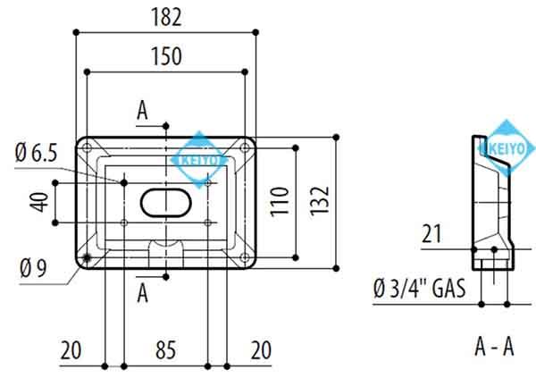 THP-P1（WCPA）【アルミダイキャスト製壁面設置用プレートアダプター】