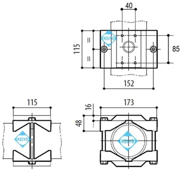 THP-V02（WSFPA）【アルミダイキャスト製65-110mm対応ポール取付金具】