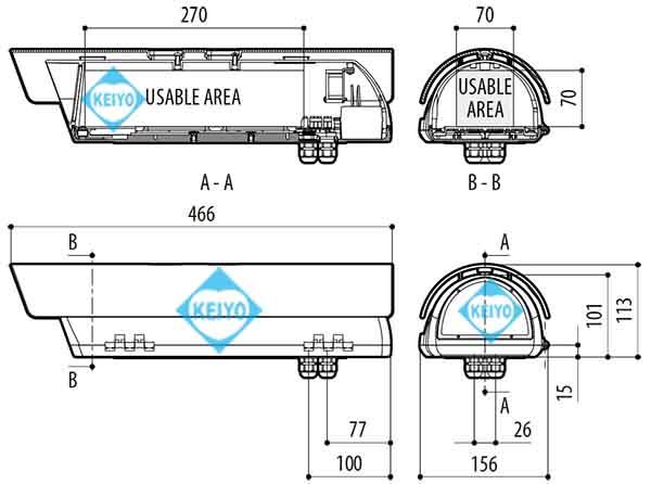 THS-VEC270（VERSO）【IP66準拠ポリカーボネート製サイドオープン型カメラハウジング】