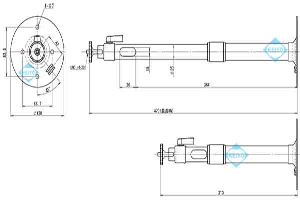 WH-11【ケンコートキナ防犯カメラ用伸縮式アルミ製フィクサー】