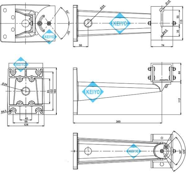 WH-6N【アルミ合金製壁面取付用ブラケット】