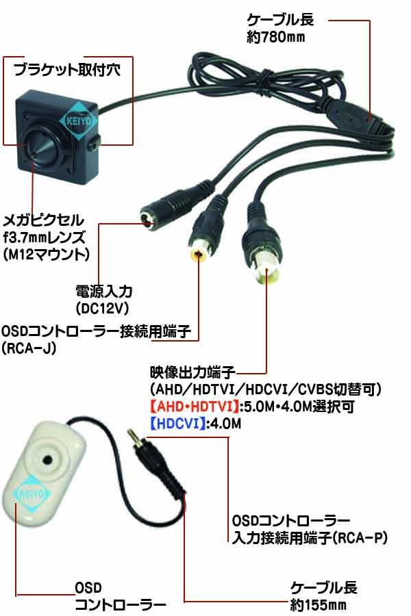 CP-M2【薄型設計500万画素4in1小型防犯カメラ】