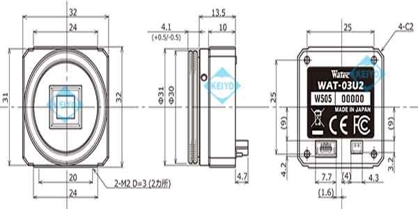 WAT-03U2【ハイビジョンUSB2.0方式超小型サイズCSマウント対応高感度防犯カメラ】