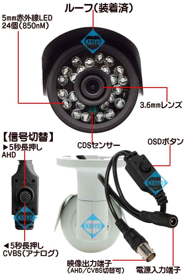 ASR-AHD1080Bセット8(4TB)【248万画素カメラ8台レコーダーセット】