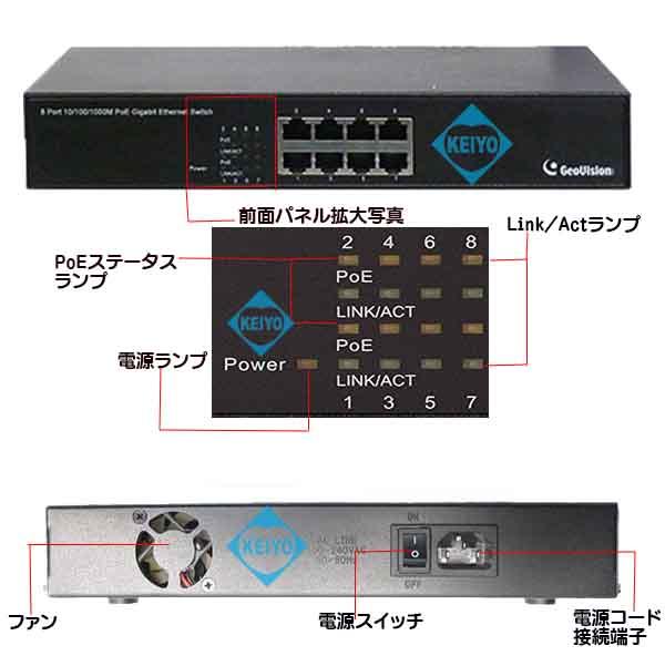 GV-POE0810【GeoVision製PoE+対応8ポートギガビットスイッチ】