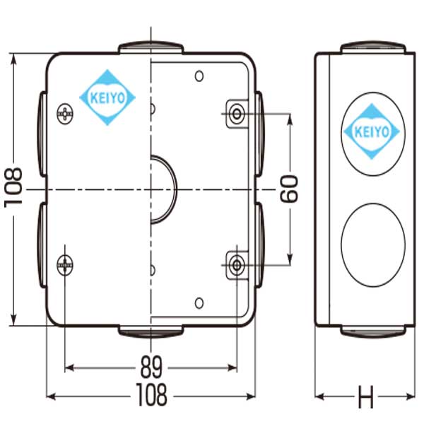 PVK-BNPJ(ベージュ)【防雨型高耐候性耐衝撃性対応中型四角PVKボックス】
