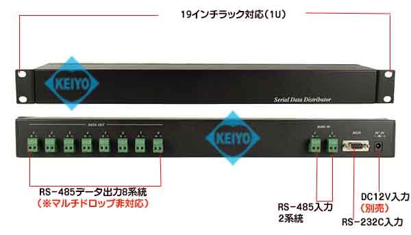 TDB-RS008【RS-232C/RS-485対応シリアルデータ8分配器】