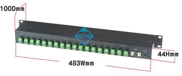 TDB-RS016【RS-232C/RS-485対応シリアルデータ16分配器】