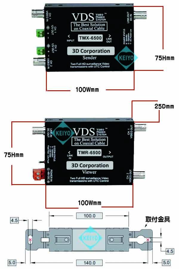 TMX-6500(VDS-6500)【2系統マルチフォーマット対応映像/電源信号伝送システム】