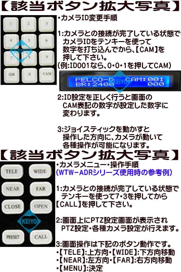 WTW-CNT28【RS-485対応PTZカメラコントローラー】
