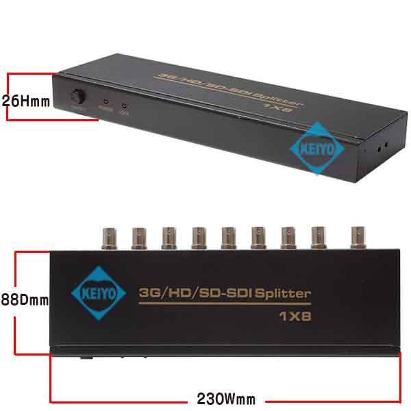 WTW-HD1T8C【3G-SDI・HD-SDI対応映像信号1入力8分配器】