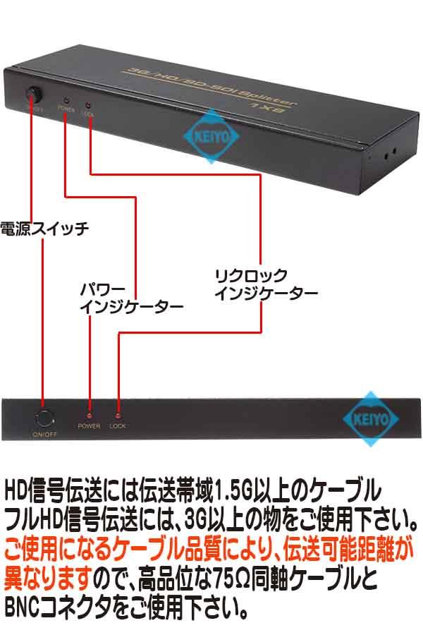 WTW-HD1T8C【3G-SDI・HD-SDI対応映像信号1入力8分配器】