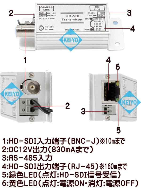 WTW-UHCP1001D【HD-SDI信号用映像/RS-485/電源UTP伝送1ch送受信機セット】