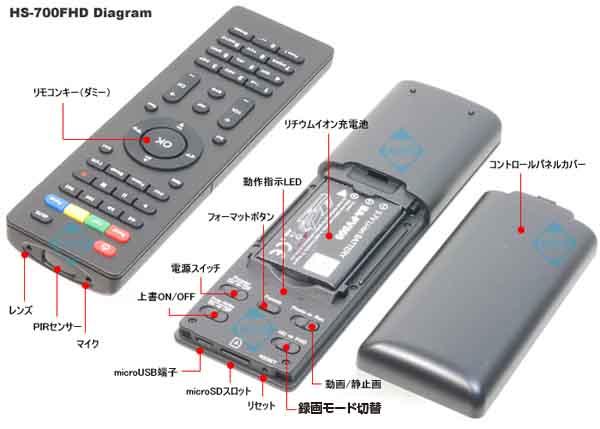 HS-700FHD【人感センサー搭載バッテリー交換対応フルHD録画ビデオカメラ】