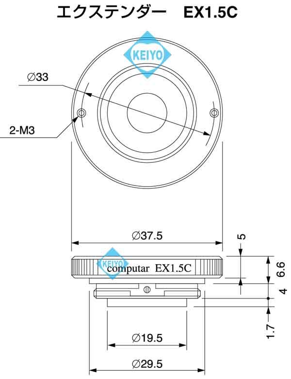 EX1.5C【computer製1.5倍Cマウント用エクステンダー】