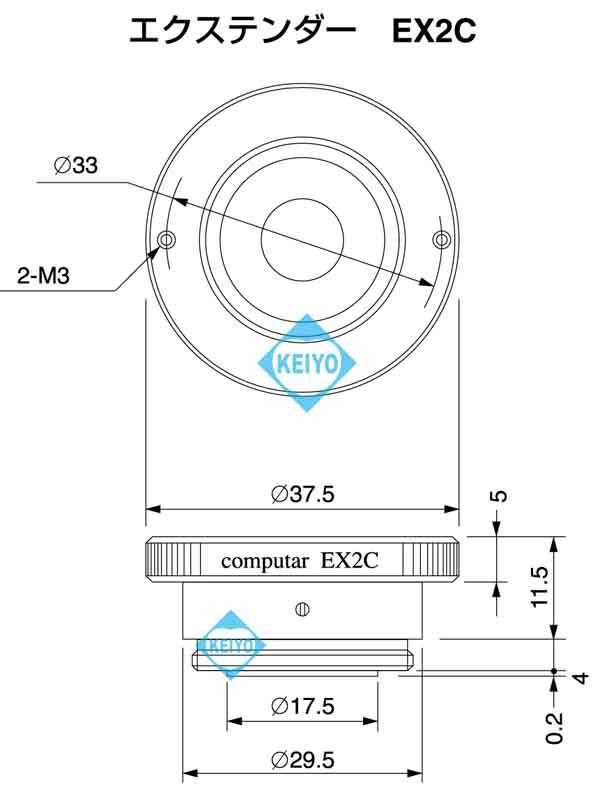 EX2C【computer製2倍Cマウント用エクステンダー】