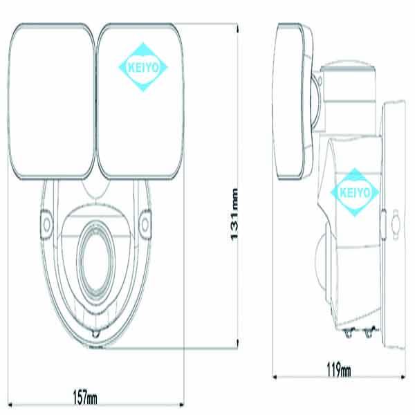 OSE-LS800【人感センサー搭載屋外設置対応AC100V駆動2灯式LEDセンサーライト】