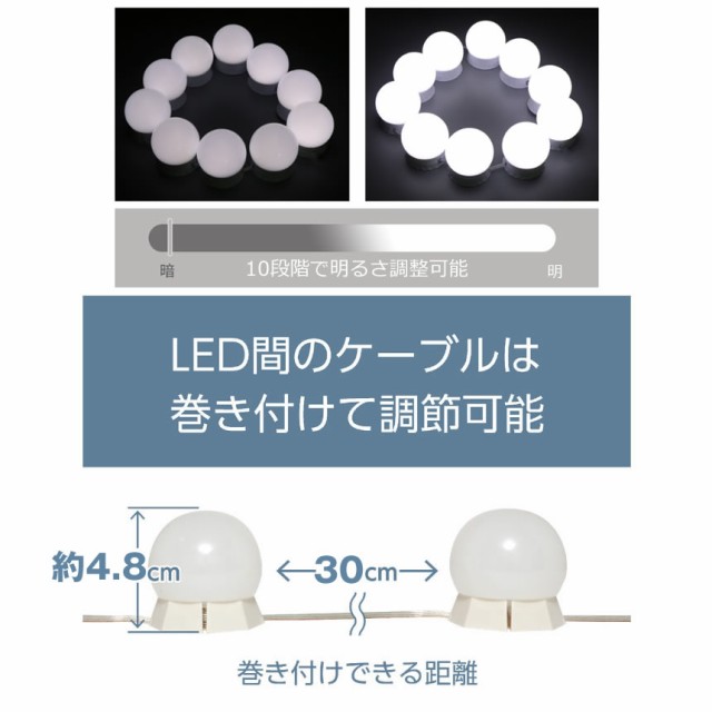 本日限定価格❗️新品ドレッサー 10段階明るさ調整可能 女優ミラー