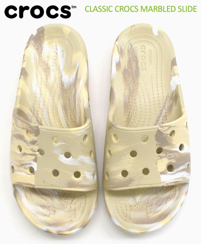 crocsクロックスのサンダル クラシック クロックス マーブル スライド01