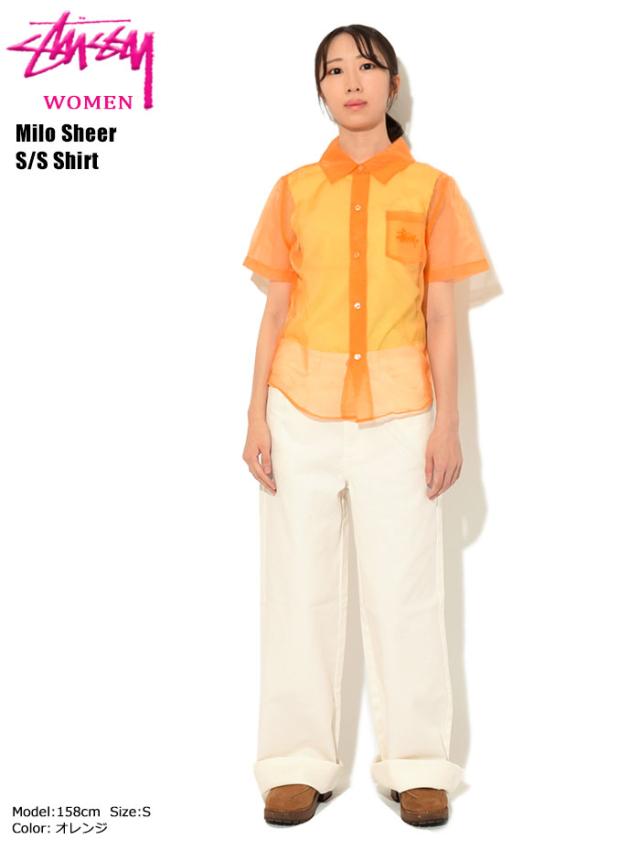 STUSSYステューシーのシャツ WOMEN Milo Sheer S/S Shirt01