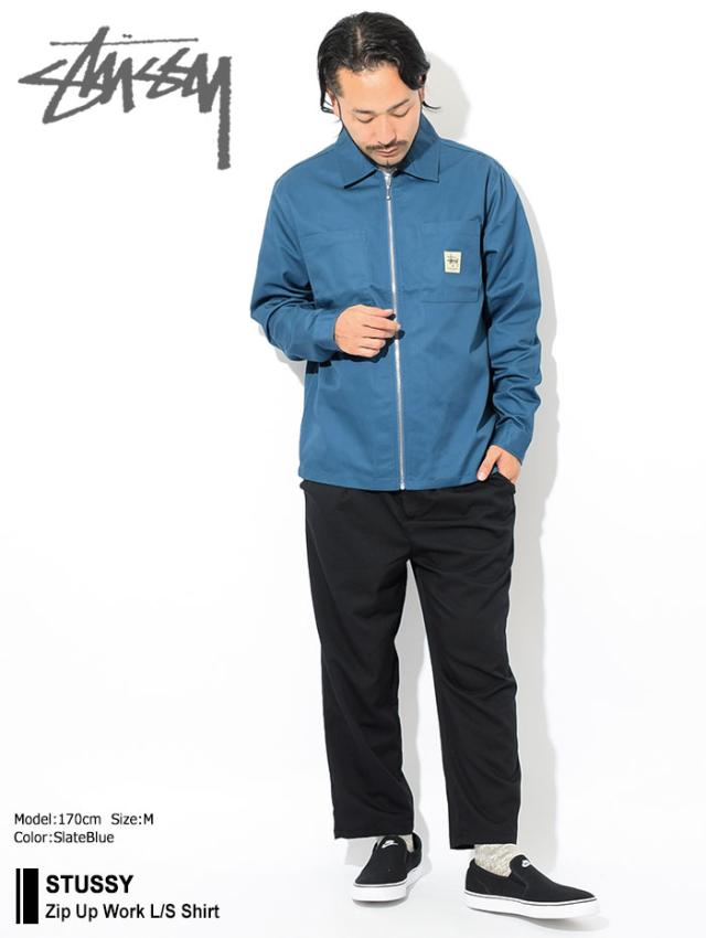 STUSSYステューシーのシャツ Zip Up Work Shirt01
