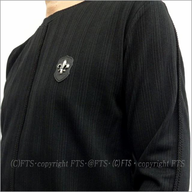 得価低価 ロングTシャツ 黒プラック アメカジの通販はau PAY マーケット - FTS プレミアム ファッション|商品ロッ ユリ紋章スタッズ テーピング&シャドーストライプ クルーネック 長袖 ロンT 春秋冬 定番高品質