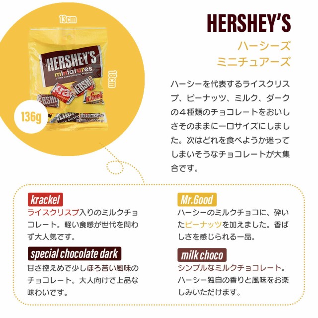 2個セット【HERSHEY'S ハーシーズ】ミニチュアーズ キスチョコ