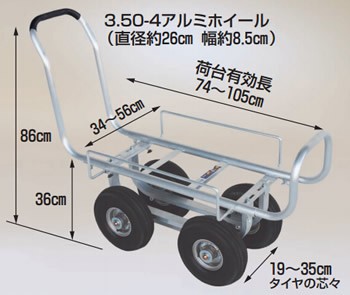 ＨＡＲＡＸ 愛菜号 ３５０−４ＮＡノーパンクタイヤ 積載面７４０