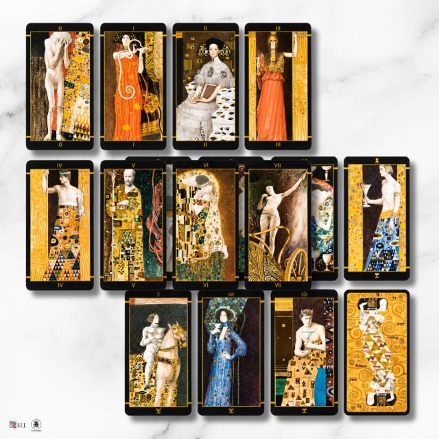 クリムト タロット ゴールデン ミニ エディション Klimt Tarot Pocket Golden Edition カード図版