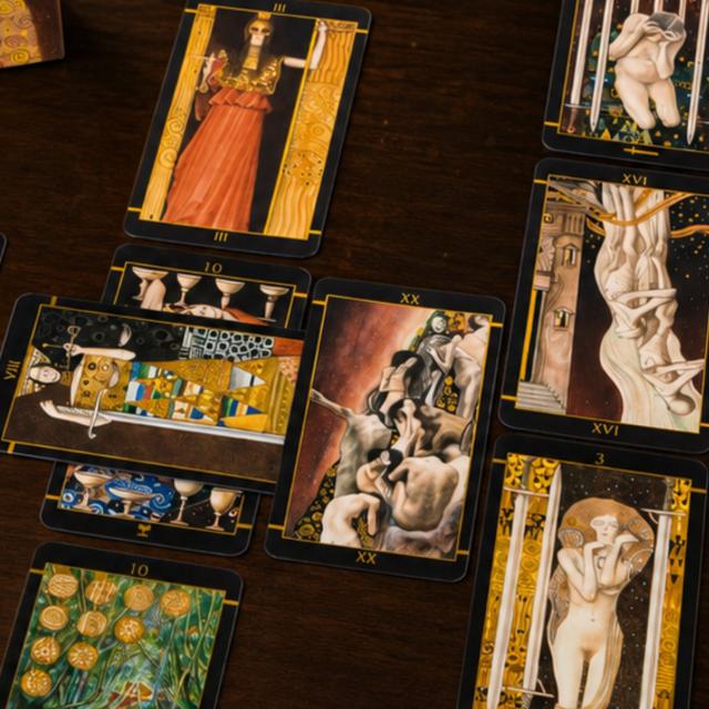 クリムト タロット ゴールデン ミニ エディション Klimt Tarot Pocket Golden Edition カード図版