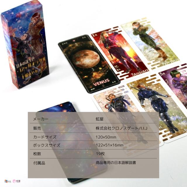 日本の誕生色12ヶ月オラクル＆七曜占いカード カード図版