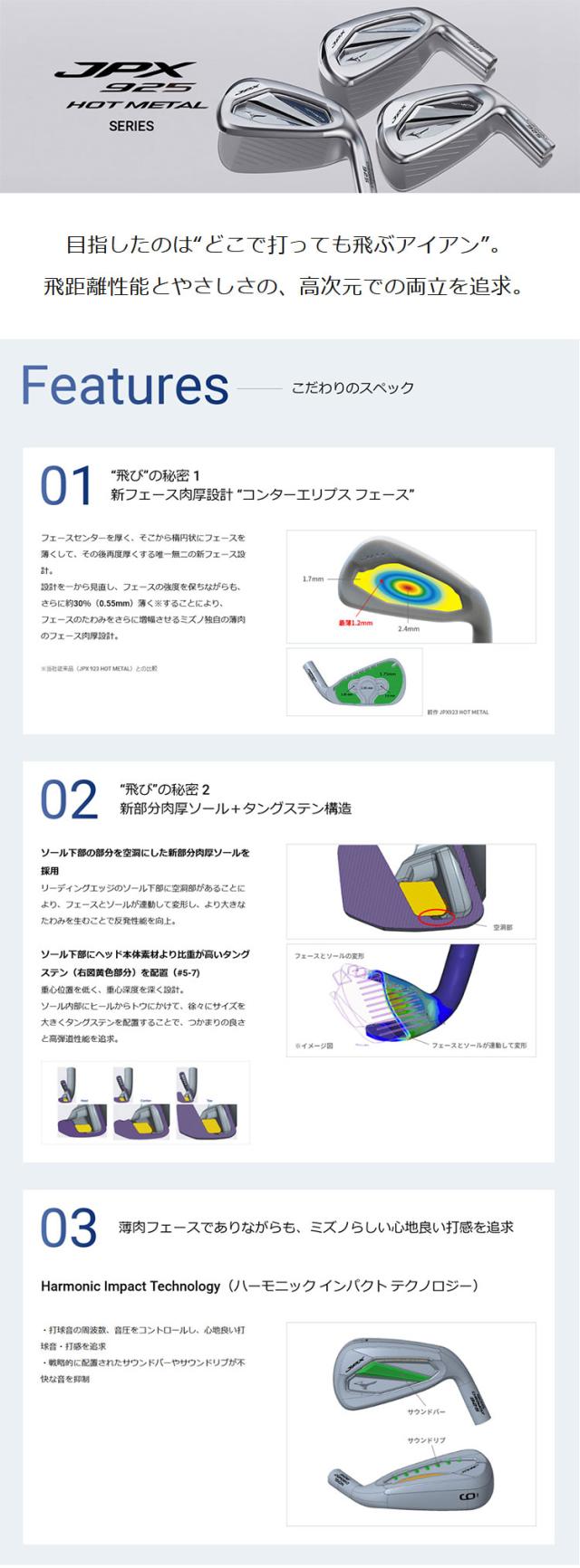 ミズノ JPX 925 ホットメタル プロ アイアン 単品(#5、GW) 右用 N.S.PRO 950GH neo スチールシャフト 5KJKB383 MIZUNO JPX 925 HOT L PRO 操作性
