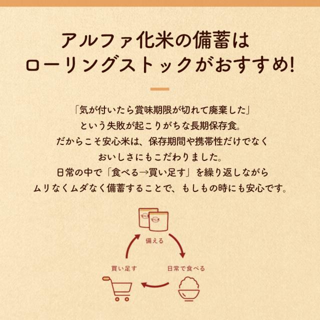 アルファ化米の備蓄はローリングストックがおすすめ