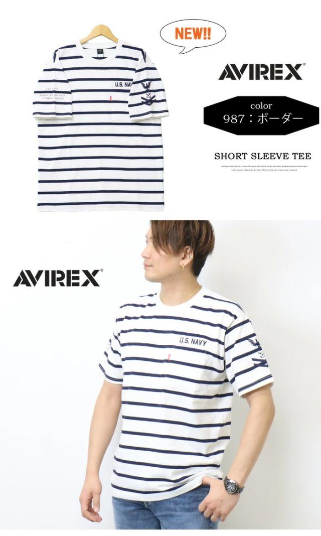 AVIREX アヴィレックス ナバル ポケット 刺繍 半袖 Tシャツ