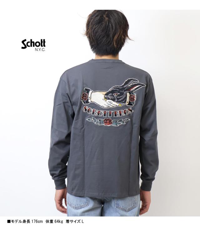 ★新品★Schott ショット シェイクハンドバニー 刺繍ロンT Schott 