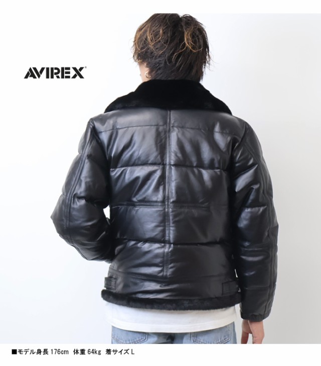 AVIREX アヴィレックス レザー ダウンジャケット B-3 レザージャケット ...