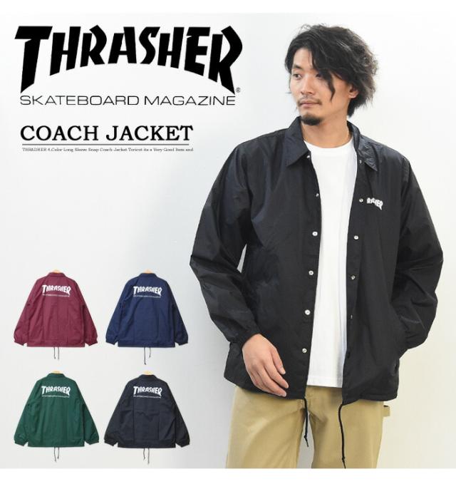 THRASHER スラッシャー ロゴプリント コーチジャケット マグロゴ