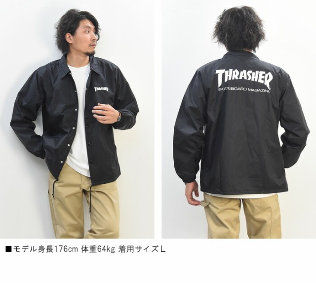 THRASHER スラッシャー ロゴプリント コーチジャケット マグロゴ