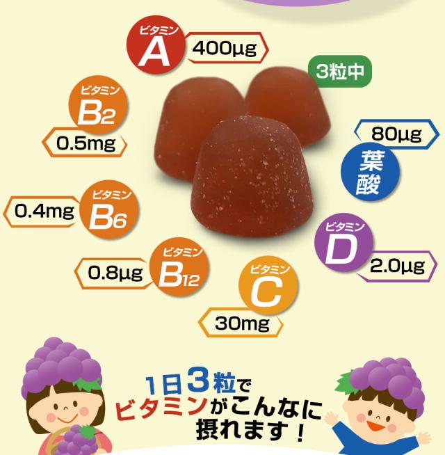 グミサプリ ビタミン 60粒 1個20日分
【グミ/ぶどう果汁入り/おいしい/マルチビタミン/家族/子ども/健康/サプリ/サプリメント/栄養補助食品/安心国内製造/コプリナ】
