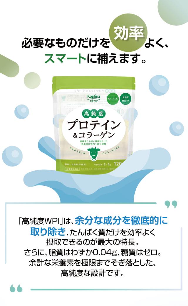 効率よくスマートに補う/余分な成分を徹底的に取り除き/低脂質/糖質ゼロ