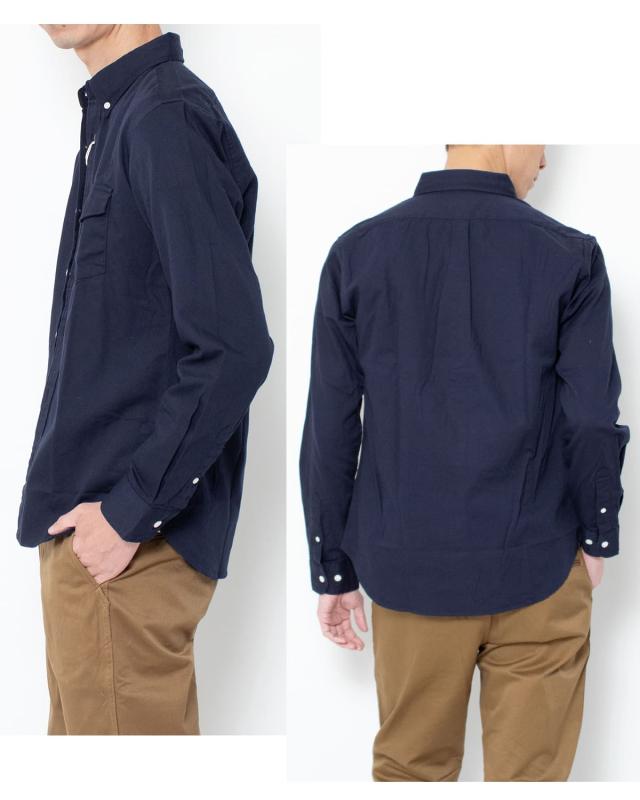 オンオフ兼用のネイビーBDシャツ モデル180cm Lサイズ