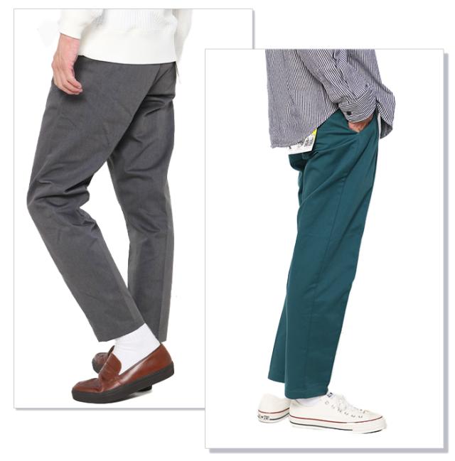 BIGMIKE ビッグマイク ピンタック チノパンツ サイド 横 グリーン グレー