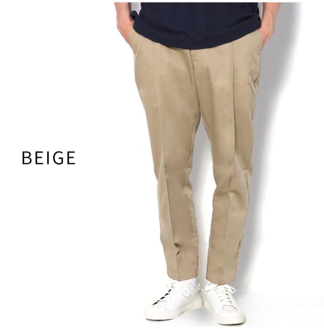 BIGMIKE ビッグマイク ピンタック チノパンツ ベージュ 正面
