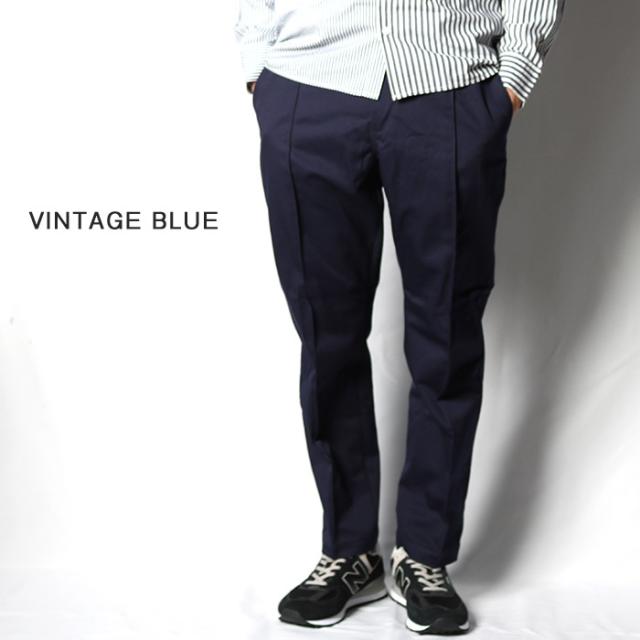 BIGMIKE ビッグマイク ピンタック チノパンツ ビンテージブルー 正面